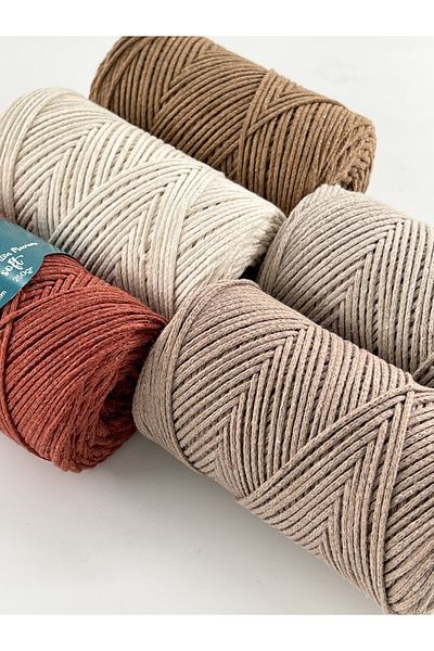 ÜNSALAN HOBİ Chain Cotton Macrame Thread Chain Cotton Macrame Thread Black 250gr 185m 2mm - Cotton Macrame for Bag