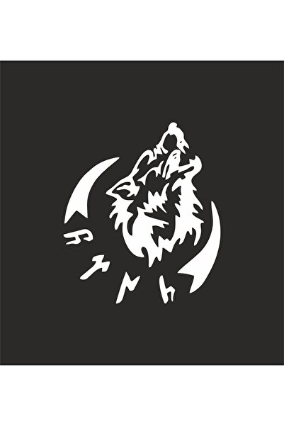 BENİMSER REKLAM Göktürk Türk Kurt 15x13 cm Sticker Araba, Motorsiklet, Laptop...