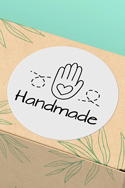 Basic Sense Thank You Sticker Teşekkürler Etiketi Hand Made Kargo Paketleme Etiketi - 3x3cm 90 Adet - ST2376