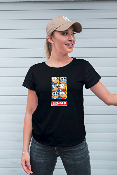 AEMİ Tricou pentru damă, personaj din desene animate, cu imprimeu Donald, cu ...