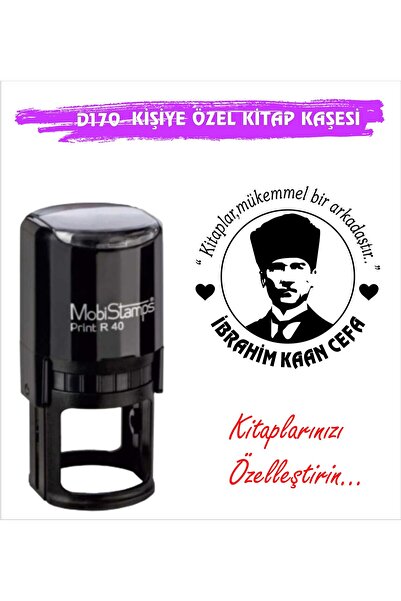 Atatürk Temalı Kitap Kurtlarına ve Kişiye Özel Kitap Mühürü-D170
