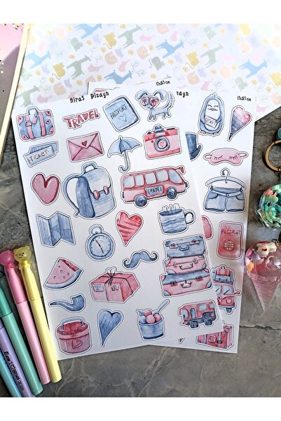 Hiras Dizayn Foi de autocolante pentru valiză cu tematică de călătorie Autoco...