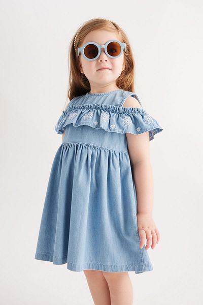 DeFacto Baby Girl Floral Sleeveless Jean Dress Z8278a223sm