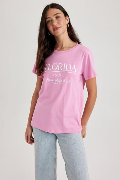 DeFacto Μπλουζάκι Regular Fit Crew Neck κοντό μανίκι 100% βαμβακερό T-shirt Z8393az23sm