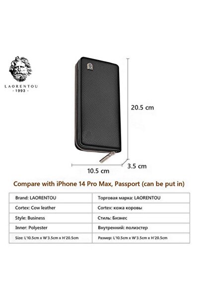 Laorentou Giovanni Boss Concept Γνήσιο Δερμάτινο Ιταλικό Μακρύ Ανδρικό Πορτοφόλι - Θήκη για κάρτες