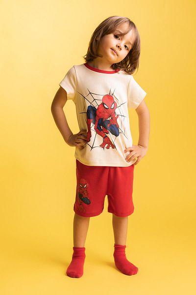 DeFacto Baby Boy Marvel Spiderman rövid ujjú bordás pizsama szett Z4306a223hs