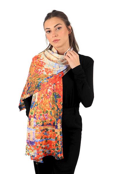 Bursa İpek Saks Samois River Pattern Winter Shawl