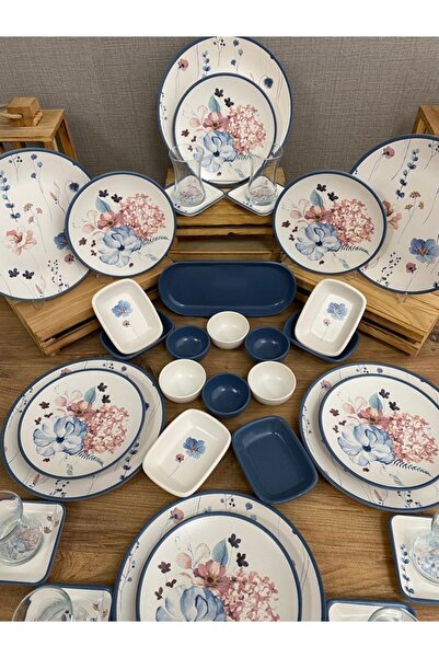 Keramika Set Breakfast Blue Flowers 37 Pieces for 6 People202222902