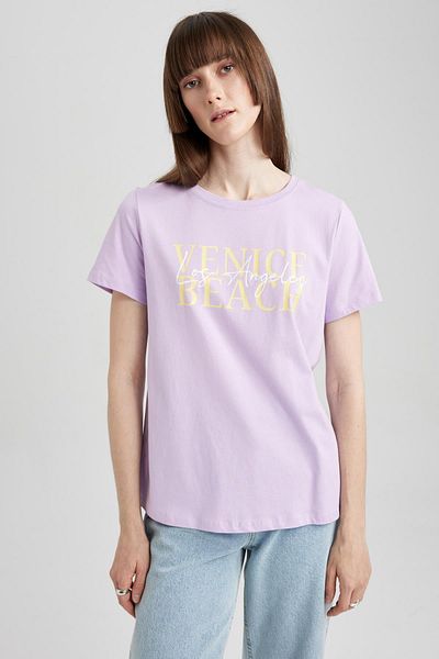DeFacto Tricou cu mânecă scurtă, 100% bumbac, cu decolteu circular, cu formă normală Z8392az23sm
