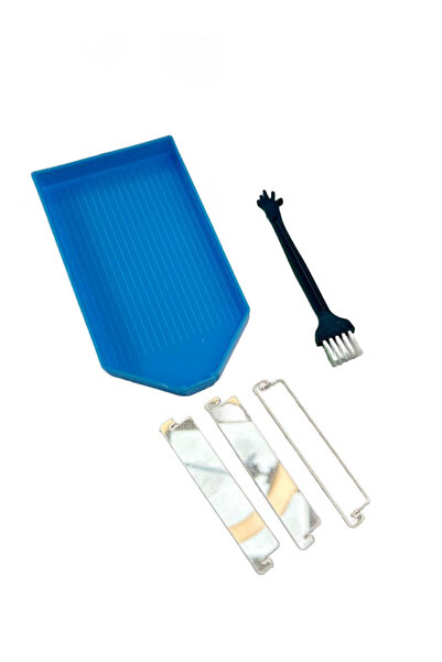 Movas Sanat Mavi Fırçalı Tabak | Mozaik Tablo Aksesuarı | E2020ak21