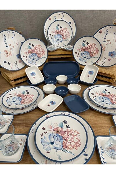 Keramika Set Breakfast Blue Flowers 37 Pieces for 6 People202222902