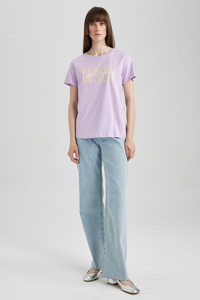 DeFacto Tricou cu mânecă scurtă, 100% bumbac, cu decolteu circular, cu formă normală Z8392az23sm
