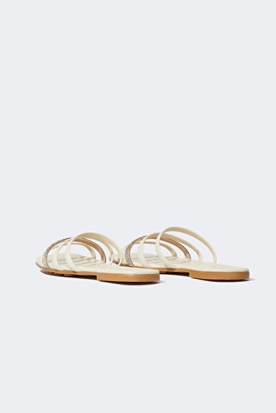 DeFacto Women's Flat Sole Double Banded Faux Leather Slippers Z9044az23sm