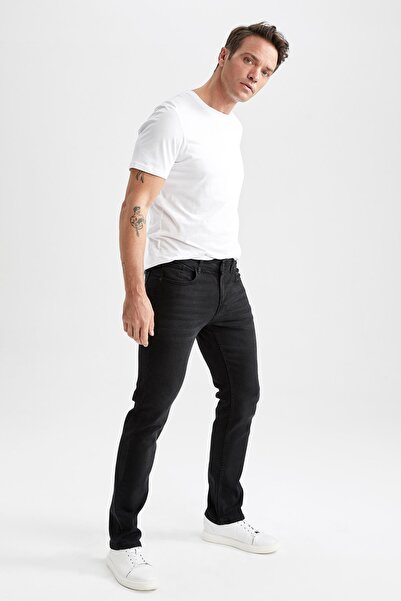 DeFacto Sergio Regular Fit Regular Fit Κανονική σωλήνωση μέσης τζιν παντελόνι W6868az23sp