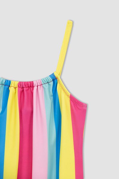 DeFacto Z3595a623sm Model Girl's Striped Swimsuit