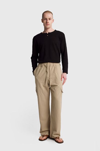 GIESTO WAIST ROPE GOFRE CARGO PANTS