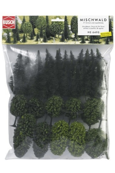 Busch 1:87 Ho Busch Karışık Orman Ağaç seti MAKET  ( 35 Adet ağaç )