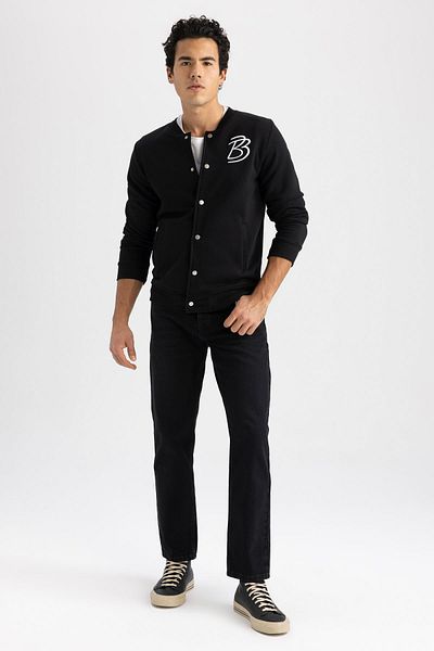 DeFacto Regular Fit College Collar Bomber Cardigan Z9633az22au