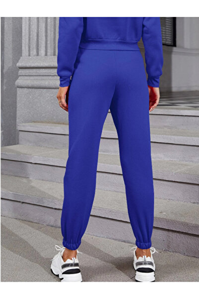 Yasolin Unisex Kadın/Erkek Özel Renkli Düz Paça Lastik Eşofman Altı Jogger