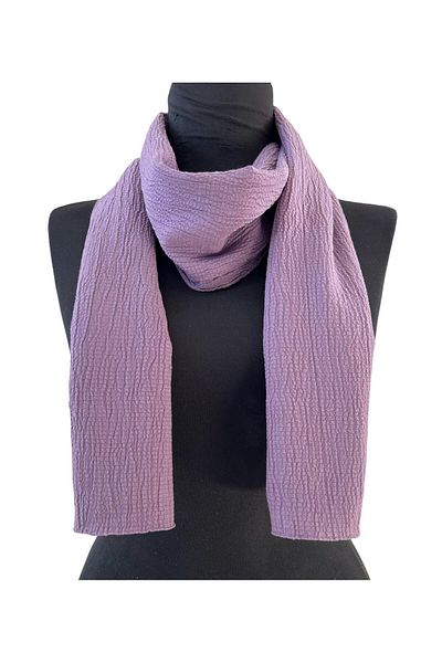 Fular Marketi Soft Cazz Scarf (Average 32x150 Cm - Narrow Size, Not Shawl!!! )Dark Lilac