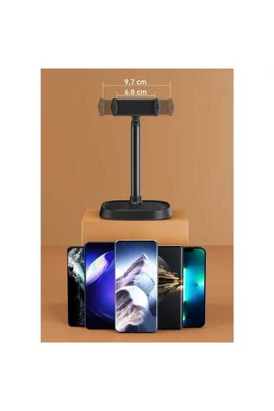 Asfal Uzunluğu ve Açısı Ayarlanabilir Masaüstü Telefon Tutacağı 40 cm Uzunluk Fonksiyonel Telefon Standı