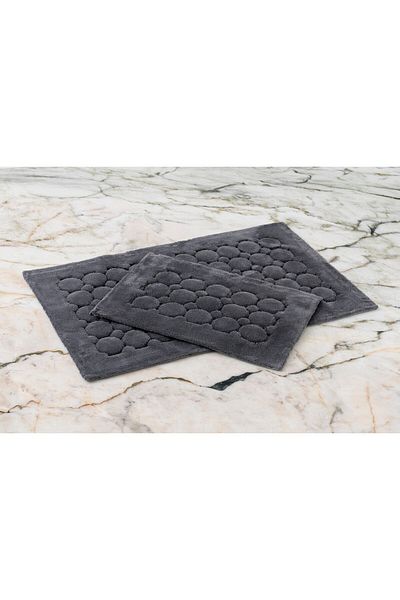 Cotton Box Σετ βαμβακερό πατάκι με σχέδιο σκούρο γκρι 60x100+40x60