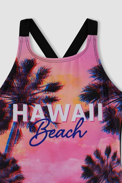 DeFacto Girl's Patterned Swimsuit Z3582a623hs