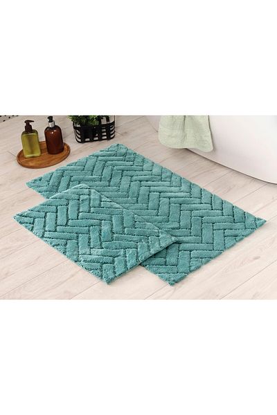 Cotton Box Σετ βαμβακερό πατάκι Zibby Mint 60x100+40x60