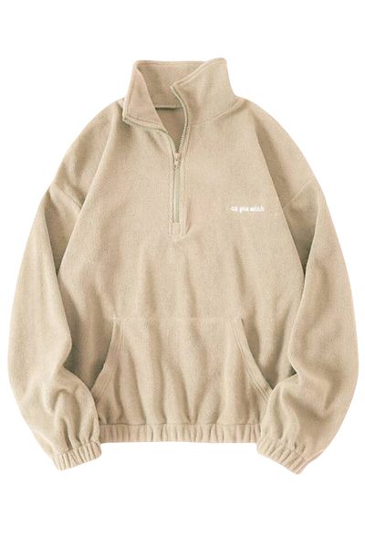 GHASSY CO. Ghassy Co. Γυναικεία φούτερ Fleece με φερμουάρ με τσέπη καγκουρό