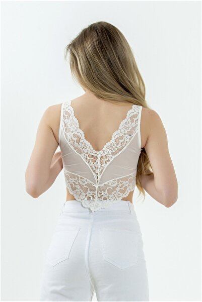 Magic Form Yakası Çapraz I?pli Dantelli Bralet Sütyen - 1470