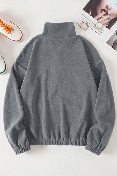 GHASSY CO. Ghassy Co. Γυναικεία φούτερ Fleece με φερμουάρ με τσέπη καγκουρό