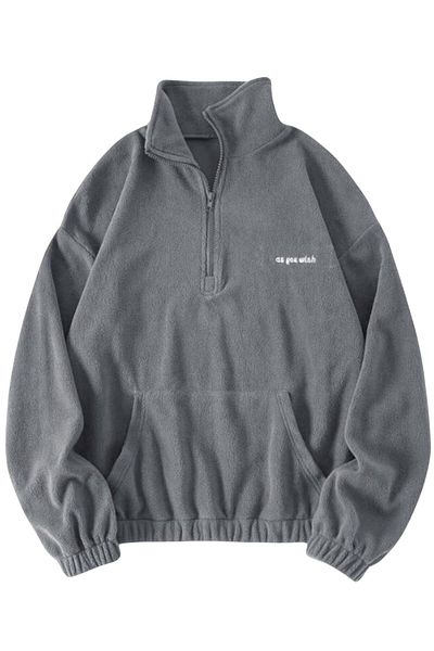 GHASSY CO. Ghassy Co. Γυναικεία φούτερ Fleece με φερμουάρ με τσέπη καγκουρό