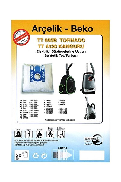 Arçelik S 4120 - 4122 - 4124 Kanguru Toz Torbası
