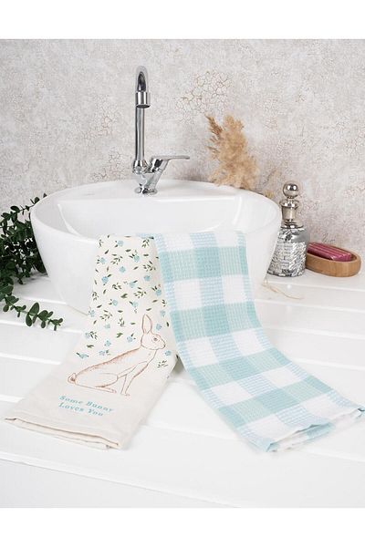 Baveno 100% Cotton Double 40x66 Cm Embroidered Patterned Hand & Face Towel/Towel Set