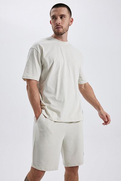 DeFacto Fit Oversize Fit Crew Neck Printed Short Sleeve 100% Cotton T-shirt A1624ax23sm