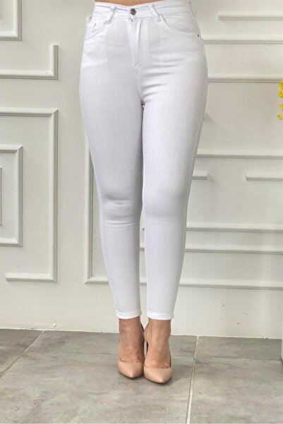 Yağmur Butik Ψηλόμεσο τζιν παντελόνι από λύκρα με στενό μπατζάκι