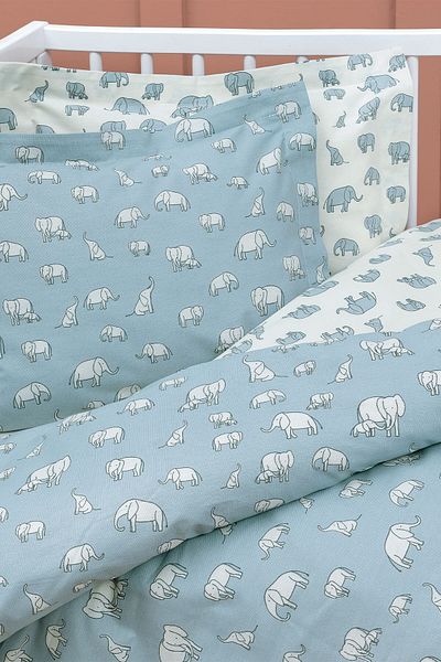 Yataş Mini Povey Baby Ranforce 100% Cotton Duvet Cover Set - Blue