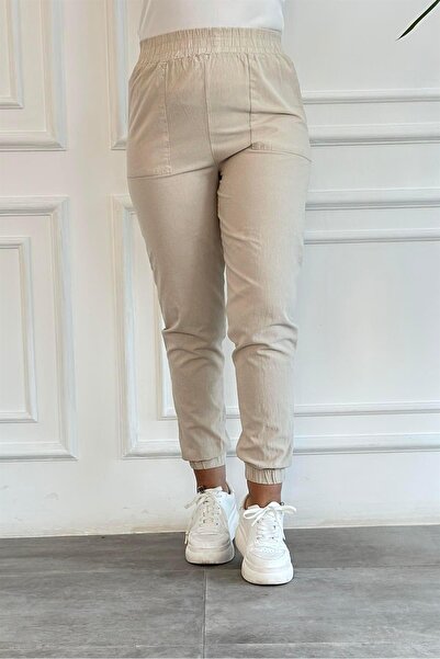 Yağmur Butik Παντελόνι με δύο τσέπες και ελαστικά μανσέτες