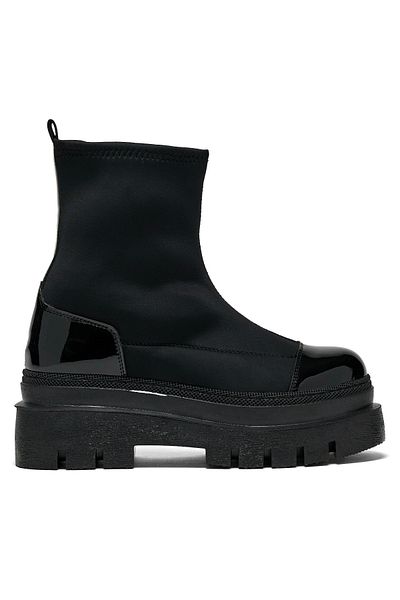Tonny Black Γυναικείες μαύρες δερμάτινες μπότες Tonny Black Comfortable Fit