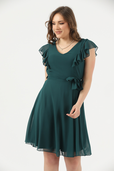 Ceylen Sifon față spate decolteu în V umeri față în spate rochie mini evazată...