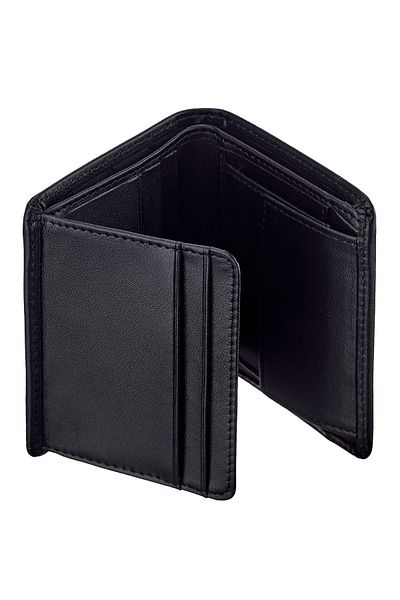 Eminsa Men's Black Genuine Leather Wallet - 1024