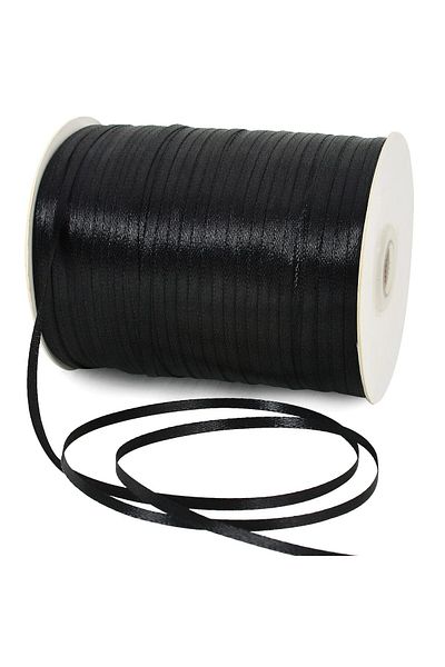 Netsan Etiket Μαύρη σατέν κορδέλα 100mt 3,5mm
