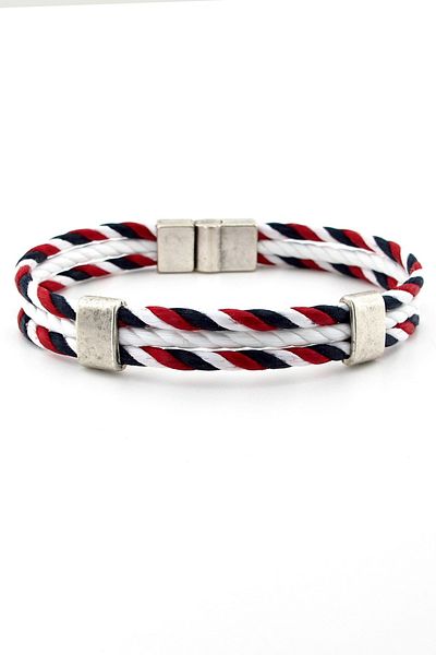 Solfera Sailor Marine Colors Braid Rope Three Rows Men's Bracelet M045C