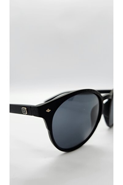 X-LİNE Round Model Unisex Black Sunglasses