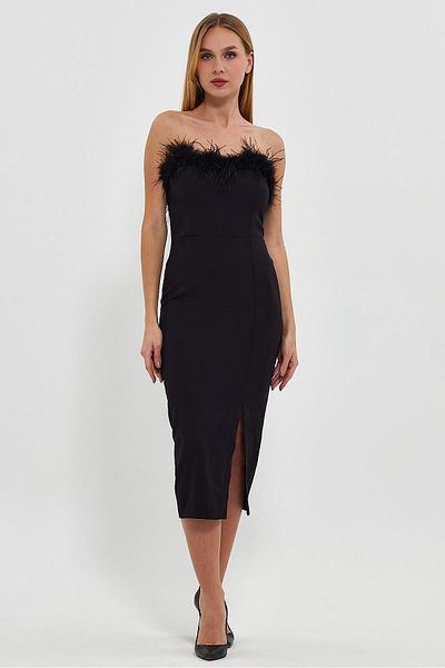 Ceylen Φόρεμα Finike Fabric Straples Otrishli Collar Midi μήκους