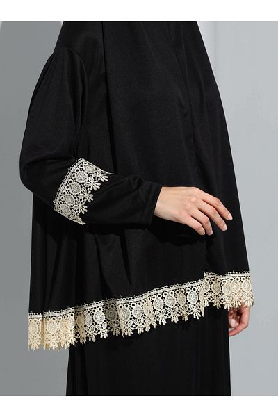 dua' is Lace Two Pieces Prayer Dress Black