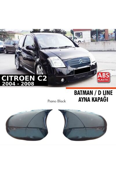 NamTuning Citroen C2 Yarasa Batman Ayna Kapağı 2004-2008 Arası Parlak Siyah