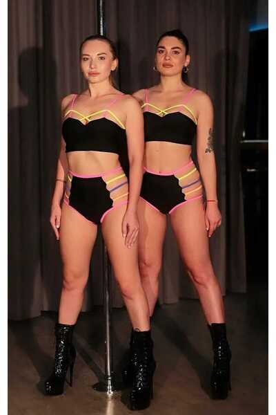 Kadın Renkli İpli Bikini Takımı