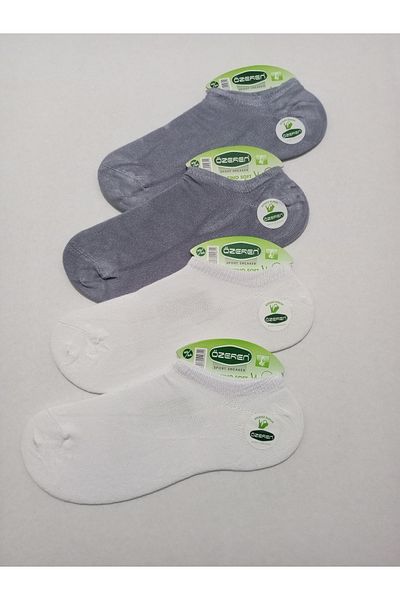 Özeren UNISEX BAMBOO CINICIRS WASHED SEAMLESS INVISIBLE SOCKS 4-PACK