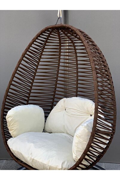 Tu Tienda Armut Salıncak Tek Kişilik Makrome Ip Örgü Bahçe Balkon Ev Salıncağı,kahve